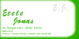 etele jonas business card